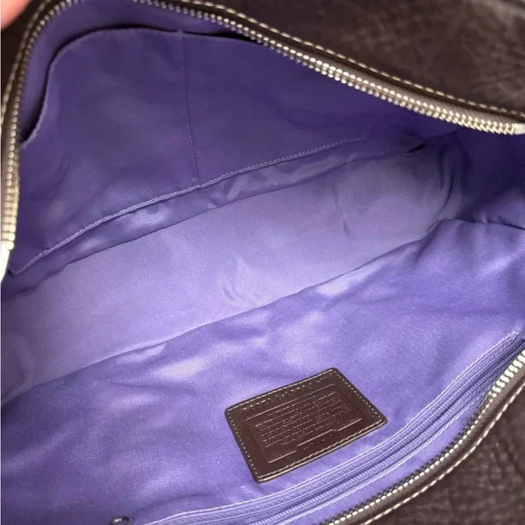 Vintage Coach Chelsea Brown Tan Pebble Leather Shoulder Bag F12339 Satchel Zip - Picture 11 of 15